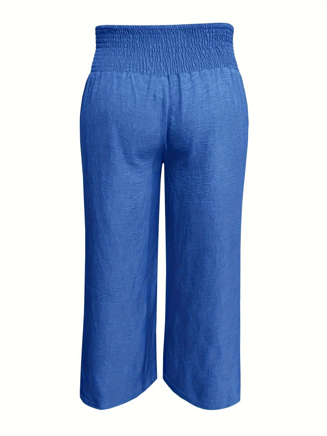 Trendsi comfortable high waisted pants for women in blue with wide leg and elastic waistband