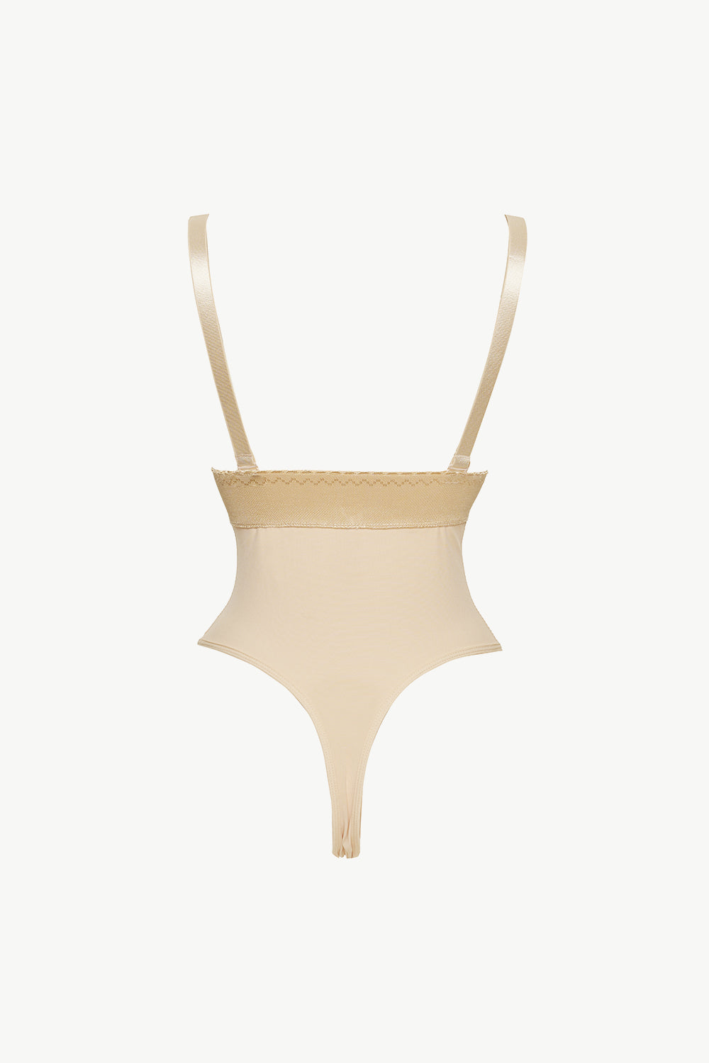 Trendsi beige plus size shapewear bodysuit with adjustable straps and seamless design