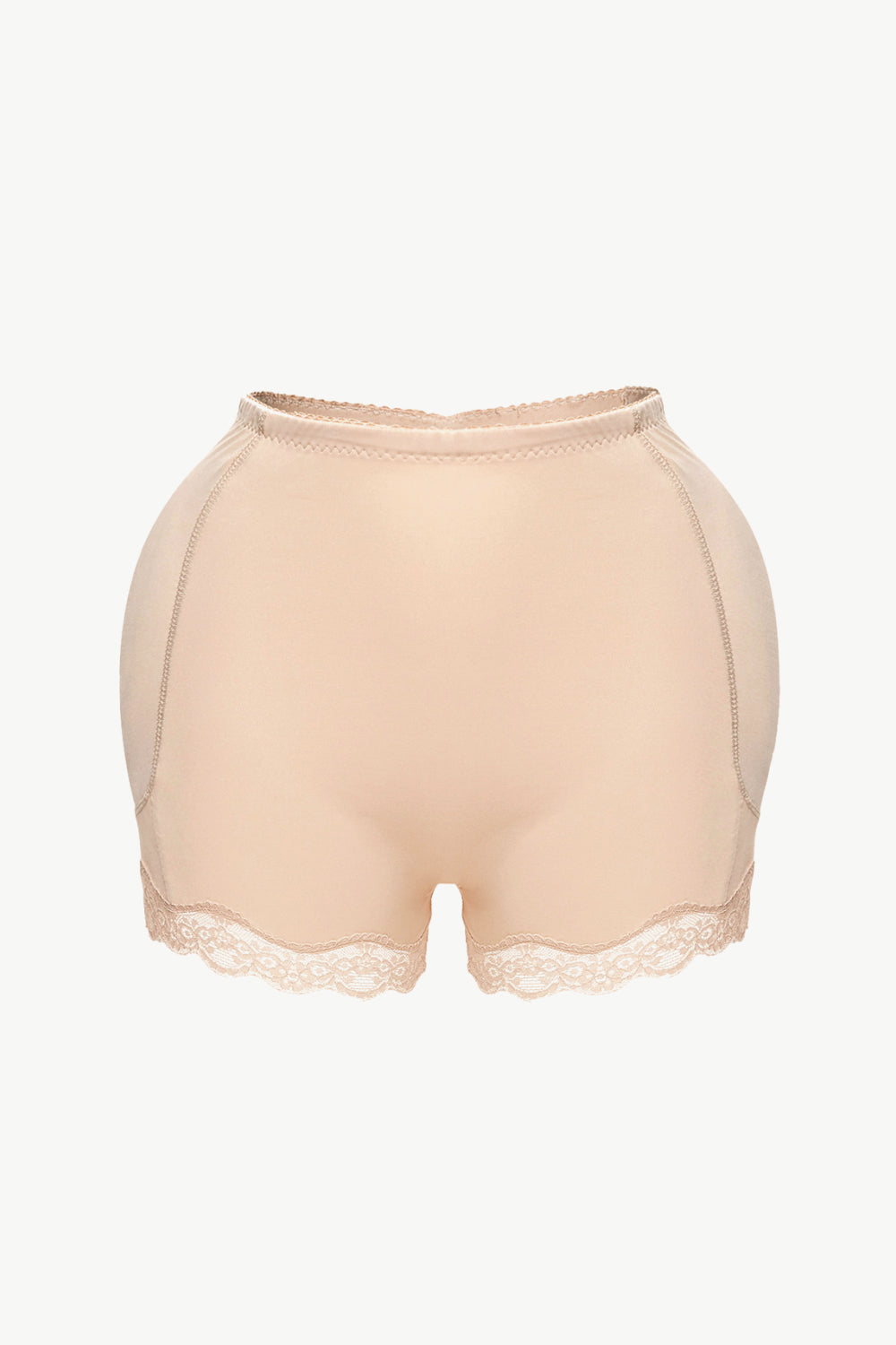 Beige comfortable lace shapewear for women with lace trim and seamless design