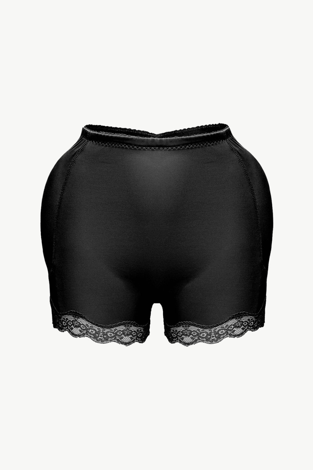 Black comfortable lace shapewear for women with lace trim and smooth fabric design
